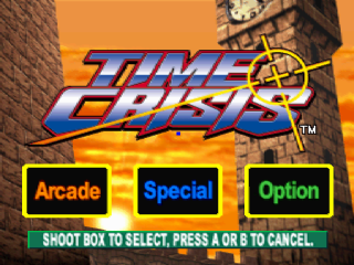 Time Crisis title screen for Playstation